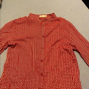 Faux collar button down blouse